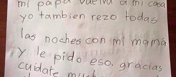 La conmovedora carta de un niño, hijo de un preso político 