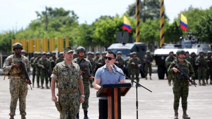 El presidente de la República, Daniel Noboa, en Guayaquil, este lunes, 13 de enero de 2025. Foto extraída de la cuenta de la Presidencia en X.