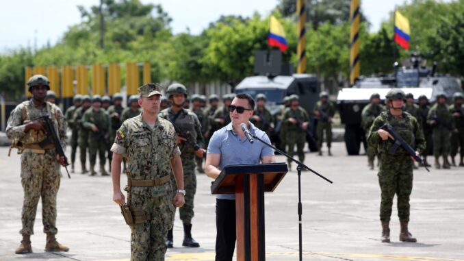 El presidente de la República, Daniel Noboa, en Guayaquil, este lunes, 13 de enero de 2025. Foto extraída de la cuenta de la Presidencia en X.