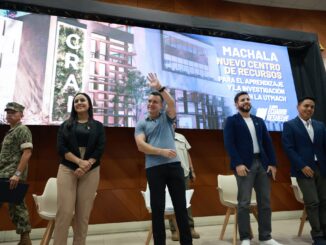 El presidente de la República, Daniel Noboa, en la Universidad Técnica de Machala (UTMACH), este lunes, 13 de enero de 2025. Foto extraída de la cuenta de Noboa en X.